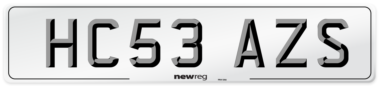 HC53 AZS Number Plate from New Reg